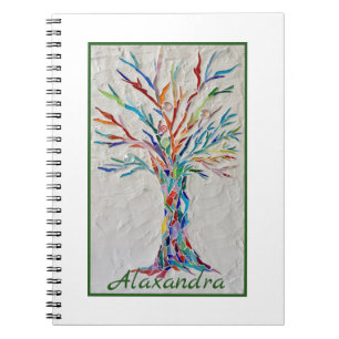 Rainbow Tree of Life Multicolored Mosaic Notebook