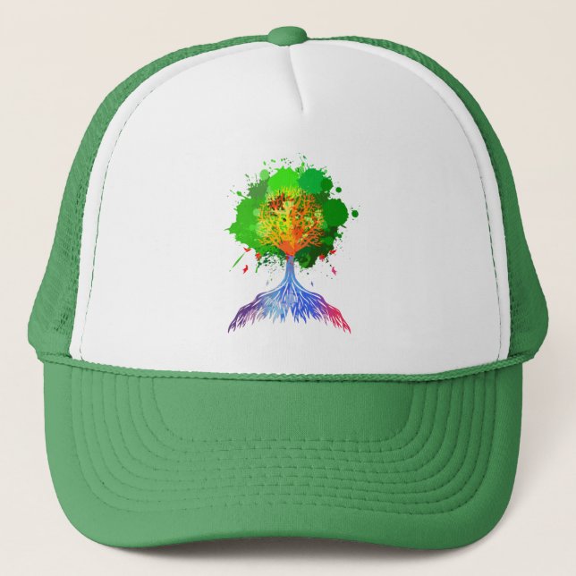 Rainbow Tree of LIfe Trucker Hat (Front)