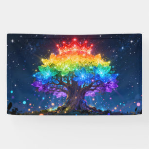 Rainbow Tree of Light Banner