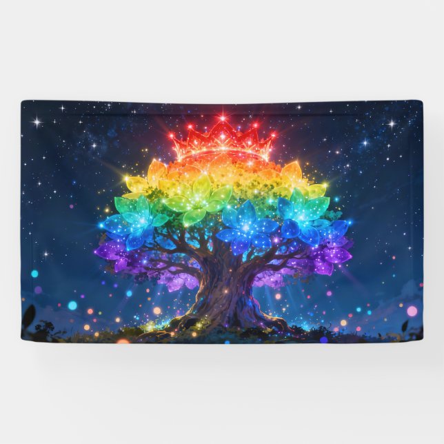 Rainbow Tree of Light Banner (Horizontal)