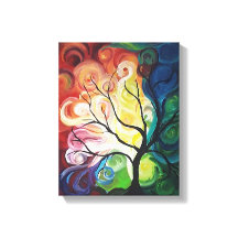 Rainbow Tree painting on Canvas print by JPDenyer