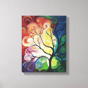 Rainbow Tree painting on Canvas print by JPDenyer