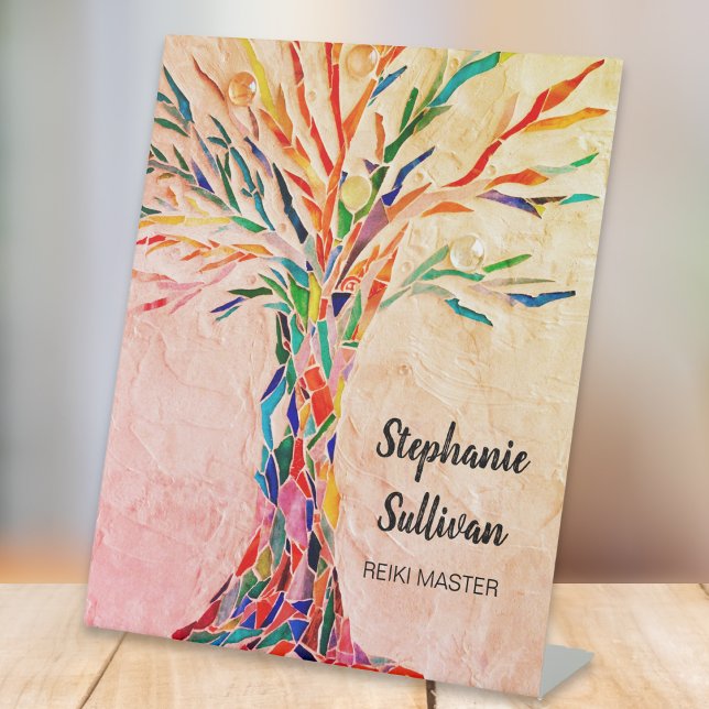 Rainbow Tree Reiki Master Pedestal Sign (Creator Uploaded)