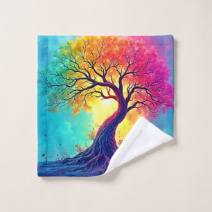 Rainbow Tree: Roots of Infinite Hope Art Bath Towel Set
