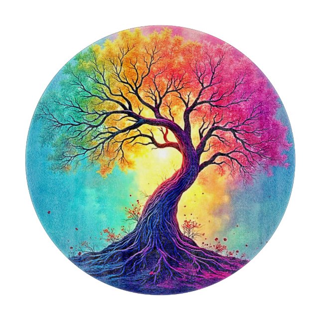  Rainbow Tree: Roots of Infinite Hope Art Cutting Board (Front)