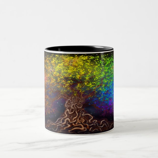 Rainbow Tree Two-Tone Coffee Mug (Center)