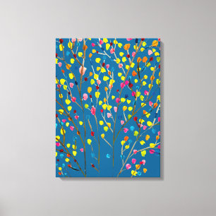 Rainbow tree watercolor canvas print