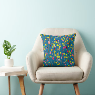 Rainbow tree watercolor  cushion