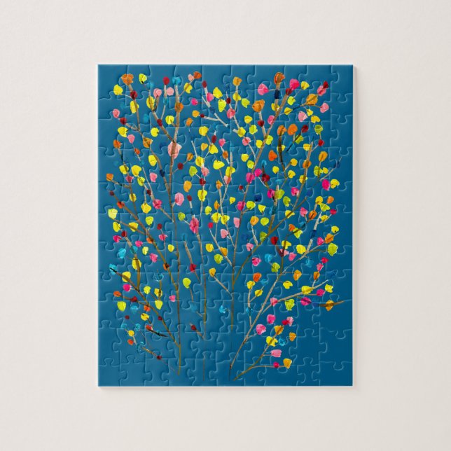 Rainbow tree watercolor jigsaw puzzle (Vertical)