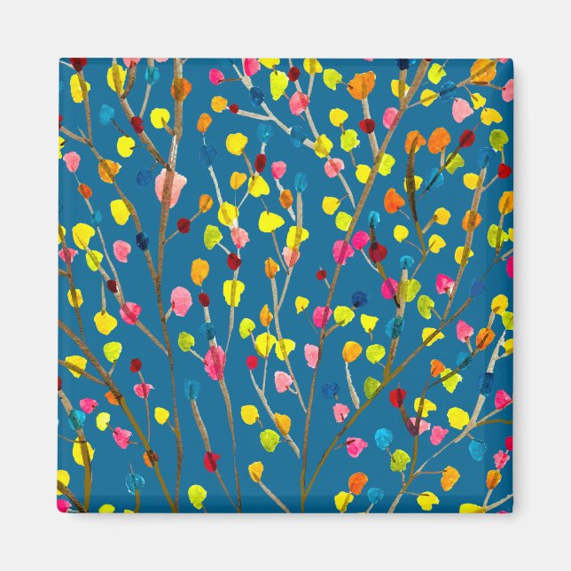 Rainbow tree watercolor  magnet (Front)