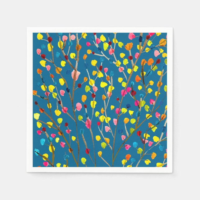 Rainbow tree watercolor  napkin (Front)