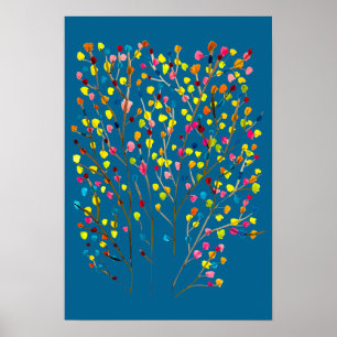 Rainbow tree watercolor  poster