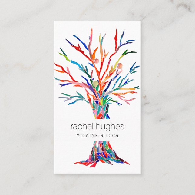 Rainbow Tree Yoga Instructor Business Card (Front)