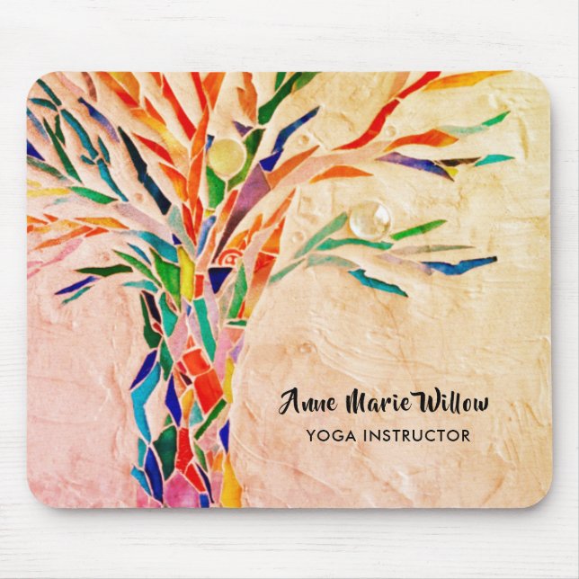 Rainbow Tree Yoga Instructor Mouse Pad (Front)