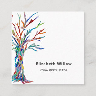 Rainbow Tree Yoga Instructor Square Business Card