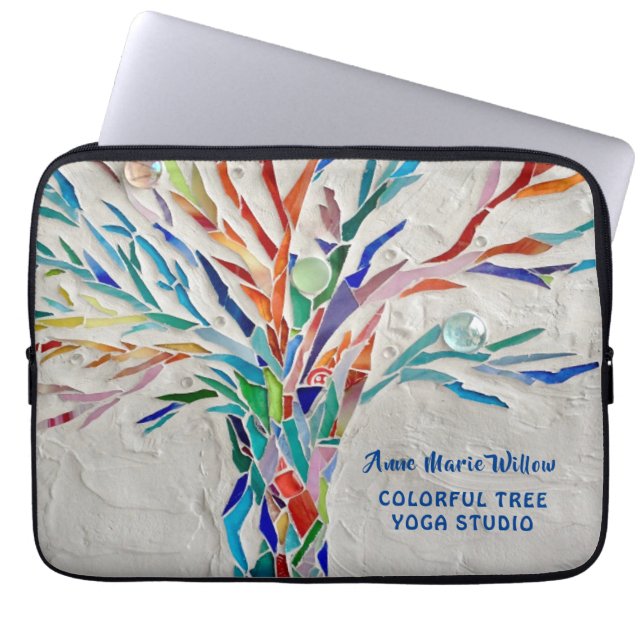 Rainbow Tree Yoga Studio Laptop Sleeve (Front)