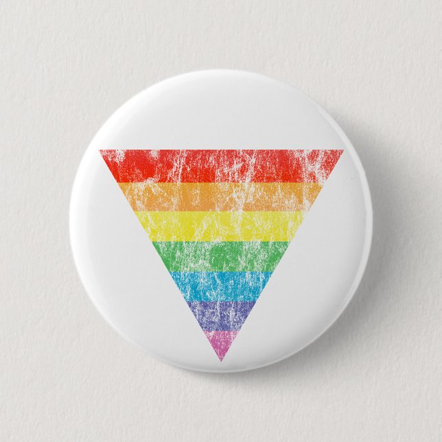 rainbow triangle 6 cm round badge (Front)