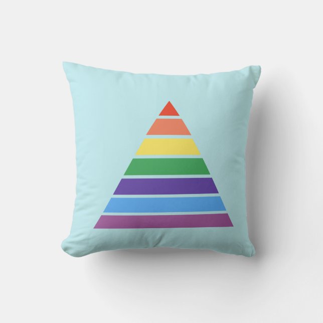 Rainbow Triangle Geometric Decorative Pillow" Cushion (Front)