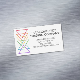 Rainbow Triangle Logo LGBTQ Business Pride Magnetic Business Card
