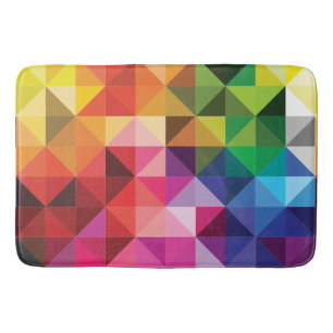 Rainbow Triangles Geometric Modern Bath Mat