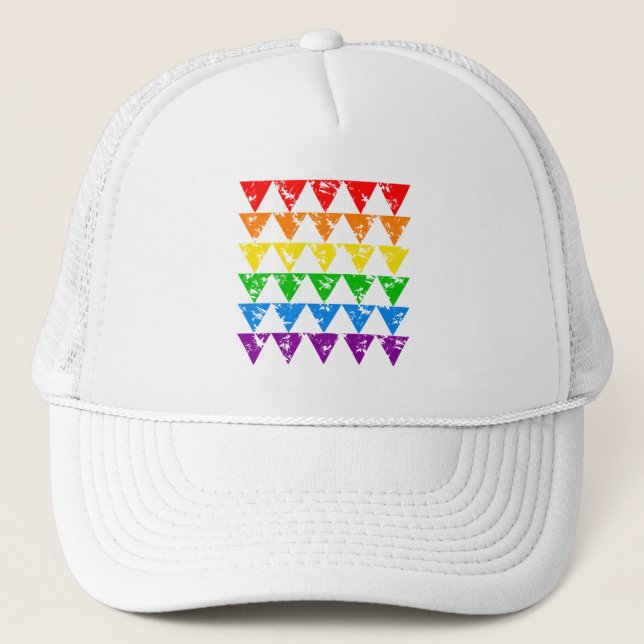 Rainbow Triangles hat - choose colour (Front)