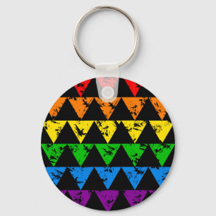 Rainbow Triangles keychain
