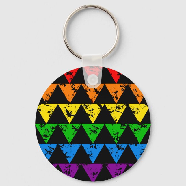 Rainbow Triangles keychain (Front)