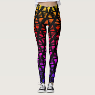 Rainbow Triangles + Lines Leggings