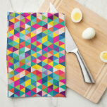 Rainbow Triangles Modern Pattern Tea Towel<br><div class="desc">A bright and fun repeat pattern of rainbow hues gets a modern vibe among many triangle shapes,  ideal for the colourful kitchen and bold chef.</div>