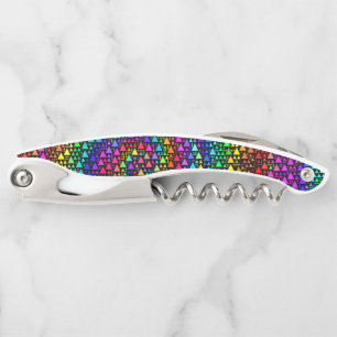 Rainbow Triangles Waiter's Corkscrew Bottle Opener