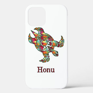 Rainbow Tribal Sea Turtle on White iPhone 12 Case