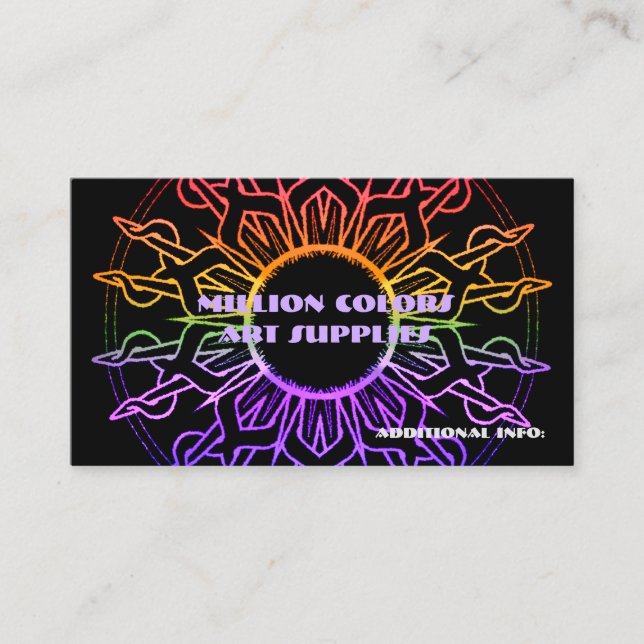 Rainbow Tribal Sun Business Card (Front)