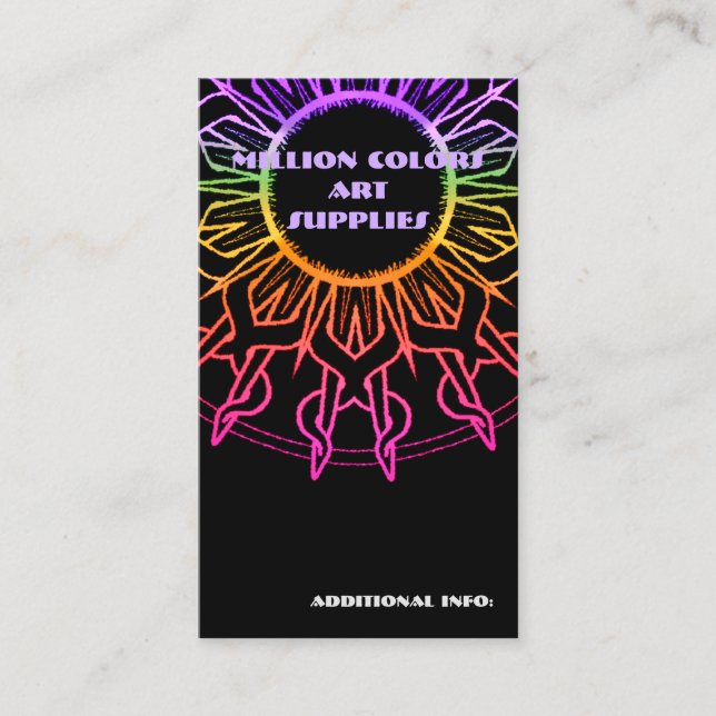 Rainbow Tribal Sun Business Card 2 (Front)