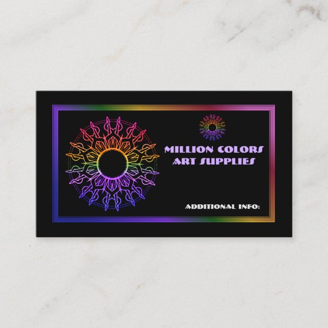 Rainbow Tribal Sun Business Card 3 (Front)