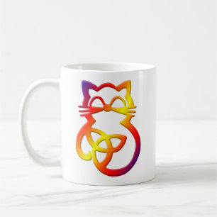 Rainbow Trinity Knot Celtic Cat Mug