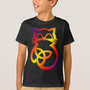 Rainbow Trinity Knot Celtic Cat T Shirt