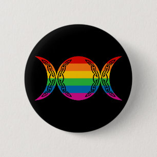 Rainbow Triple Goddess Symbol 6 Cm Round Badge