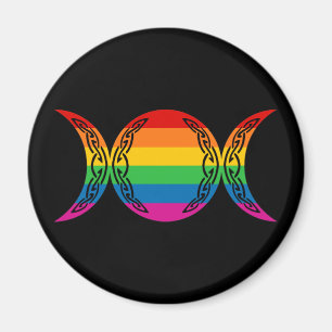 Rainbow Triple Goddess Symbol Magnet