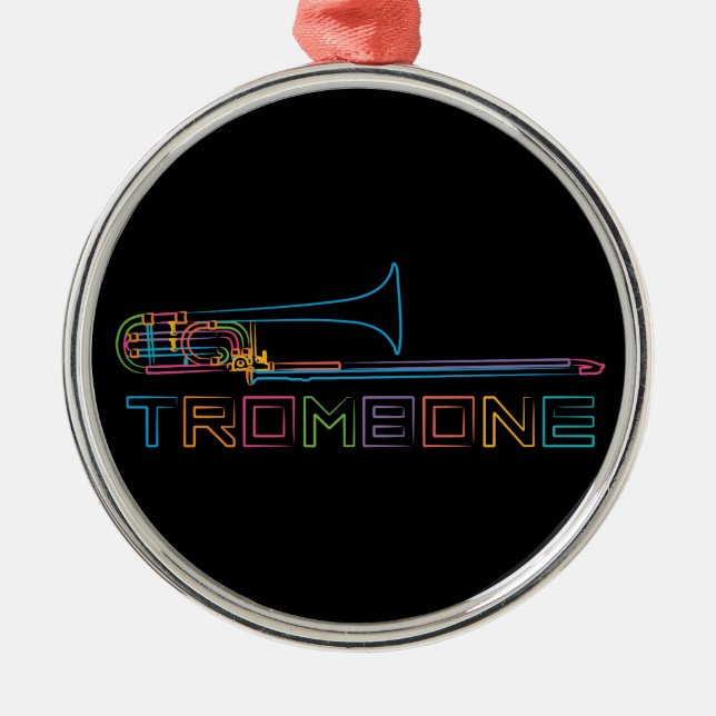 Rainbow Trombone Metal Tree Decoration (Front)