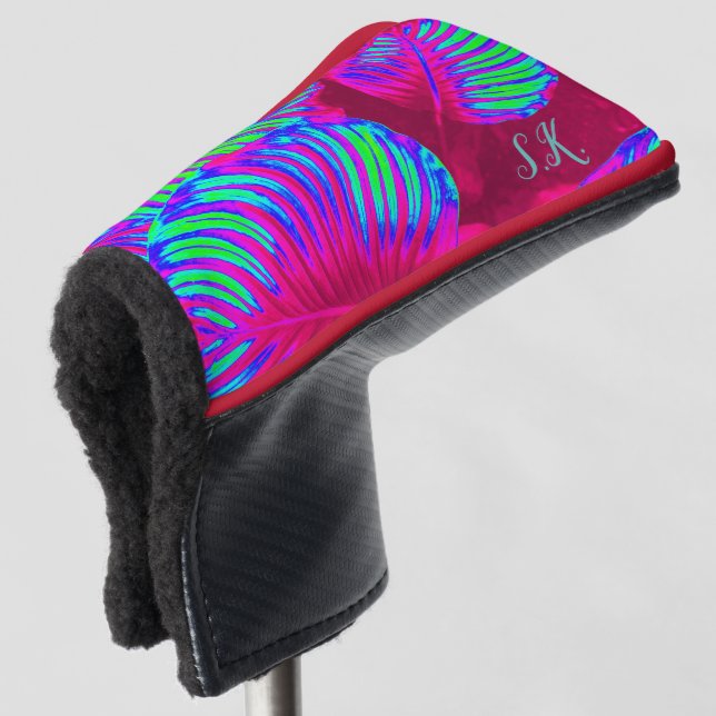 Rainbow Tropical Leaves Putter Cover (3/4 Front)
