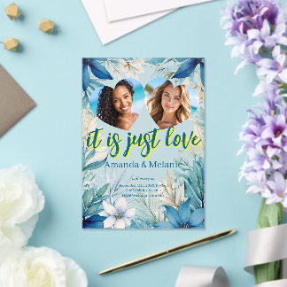 Rainbow & Tropical Wedding Invitation