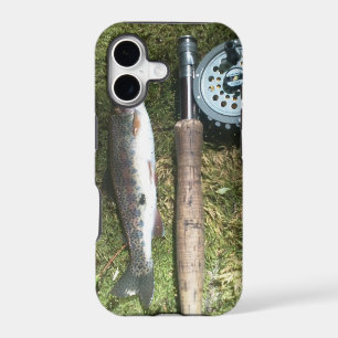 rainbow trout and fly fishing reel