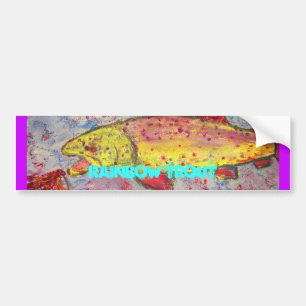 Rainbow Trout Art Bumper Sticker