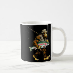 Rainbow Trout Bigfoot Fisherman River Fishing Sasq Coffee Mug