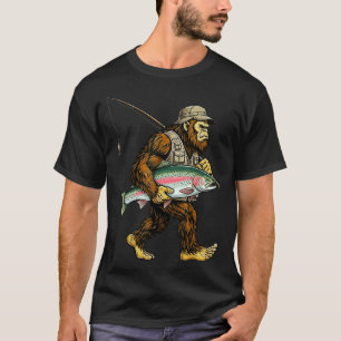 Rainbow Trout Bigfoot Fisherman River Fishing Sasq T-Shirt