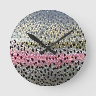 Rainbow Trout by PatternWear© Round Clock