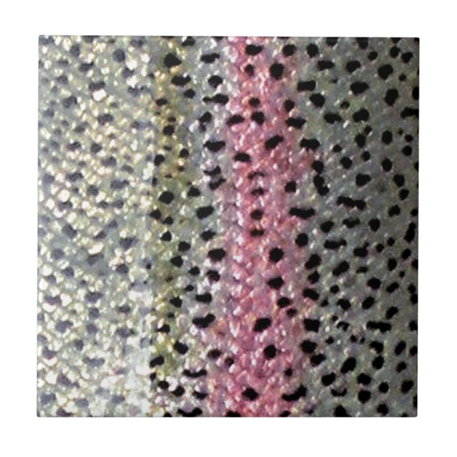 Rainbow Trout by PatternWear© Tile (Front)