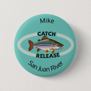 Rainbow Trout Catch Release Resource Conservation 6 Cm Round Badge