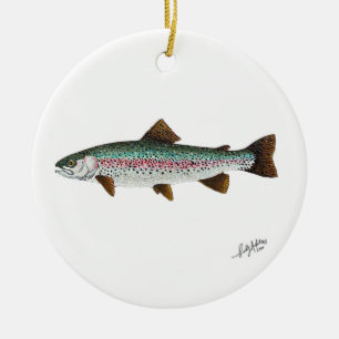 Rainbow Trout Ceramic Tree Decoration