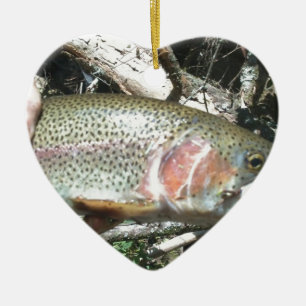 Rainbow trout ceramic tree decoration